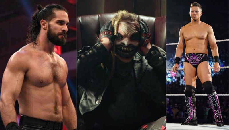 Seth Rollins;  Bray Wyatt&#039;s The Fiend; The Miz in WWE (from left to right)