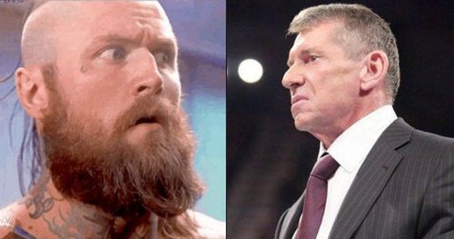 Aleister Black and Vince McMahon.