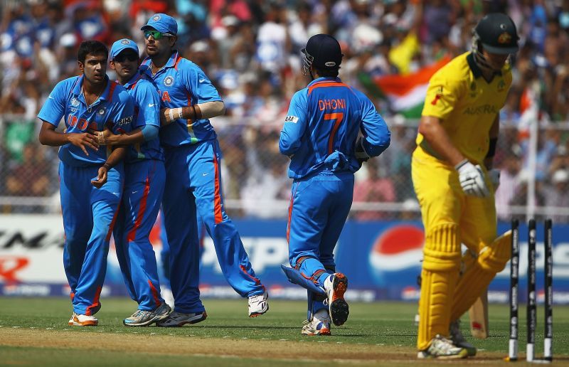 Ravichandran Ashwin dismissed Shane Watson in the quarterfinal match