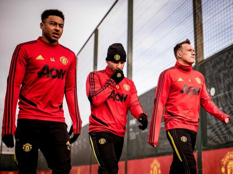 Jesse Lingard (L) and Phil Jones (R) have been pushed down the pecking order at Manchester United