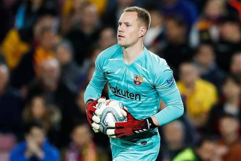  Goalkeeper Marc Andre Ter Stegen is one of the rare bright sparks in the Barcelona defence.