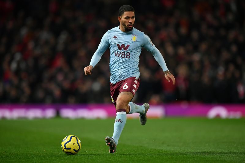 Douglas Luiz in action for Aston Villa