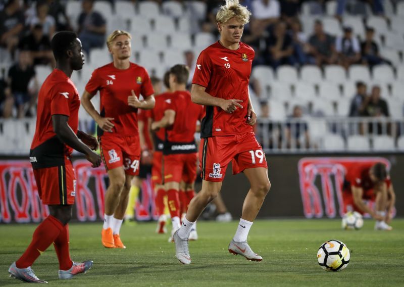 Nordsjaelland warming up for their UEFA Europa League Qualifier