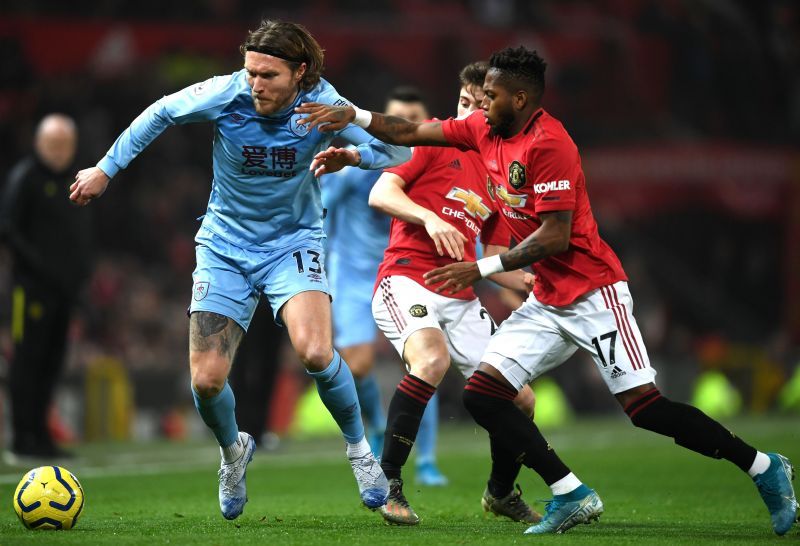 Hendrick in action against Manchester United