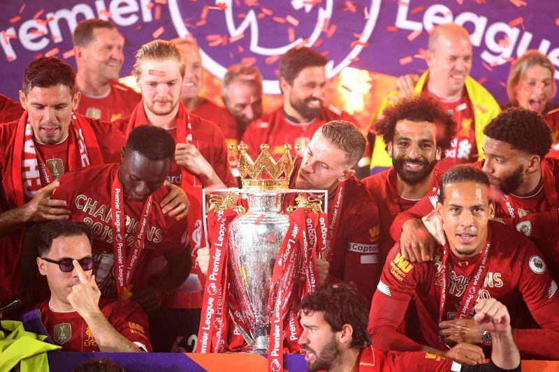 Henderson with the Premier League trophy