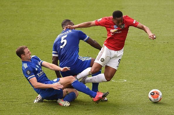 Anthony Martial wins the all important penalty for Manchester United