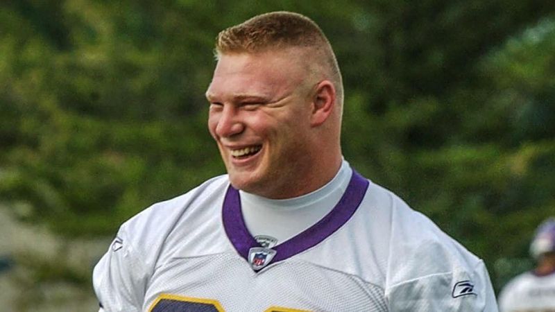 Brock Lesnar in a Vikings' shirt