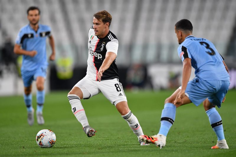 Ramsey in action as Juventus were made to fight hard for a 2-1 win over Lazio