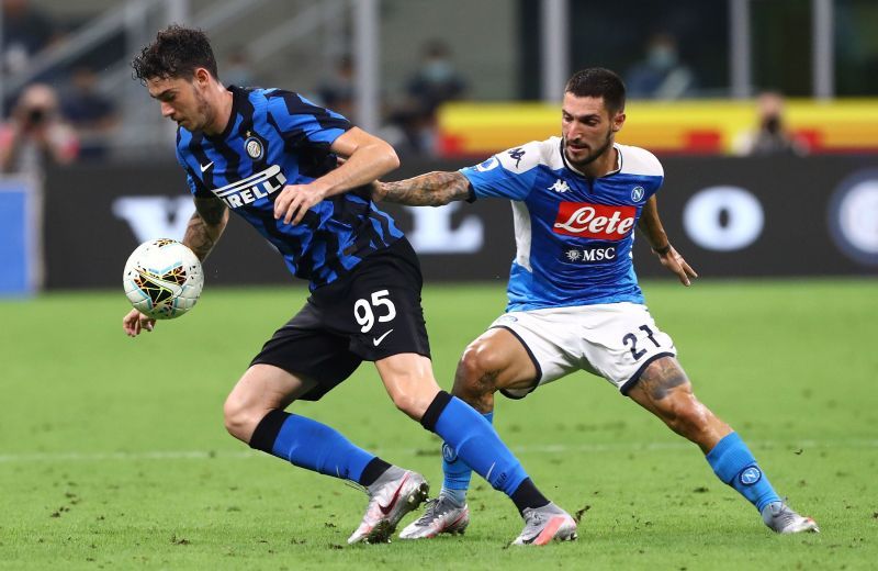 Alessandro Bastoni (left) had another strong showing at the heart of the Inter Milan defence.