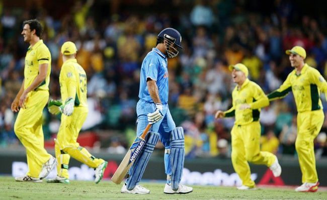 MS Dhoni trudges back to the pavilion