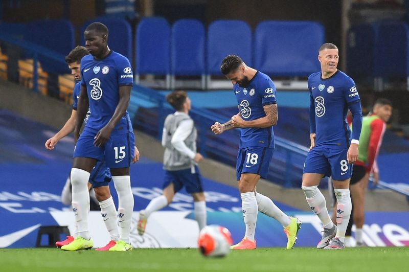 Ross Barkley and Olivier Giroud linked up for Chelsea&#039;s first goal.