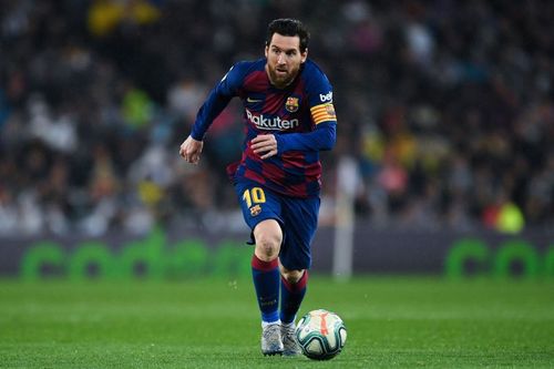 Lionel Messi in action for Barcelona