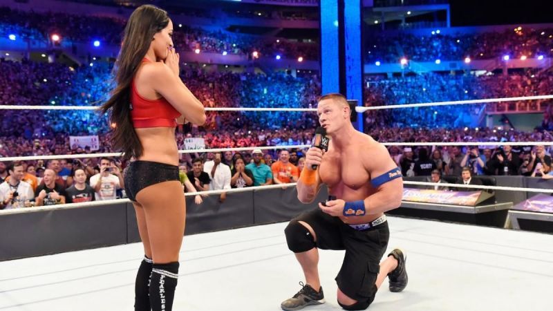 Nikki Bella and John Cena at WWE WrestleMania