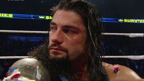 Roman Reigns usually wins matches with a spear