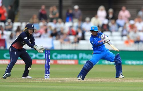 Mithali Raj batting against England in ICC Women's World Cup 2017