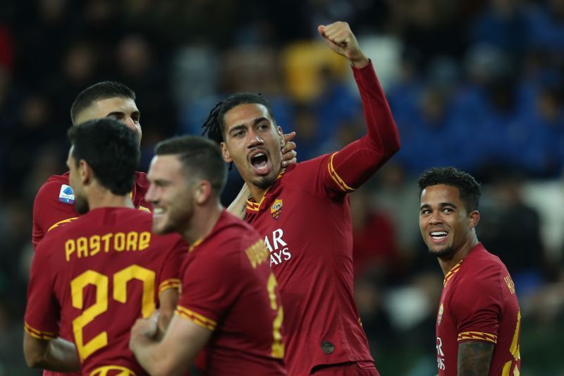 Chris Smalling of AS Roma celebrates after scoring a goal&nbsp;