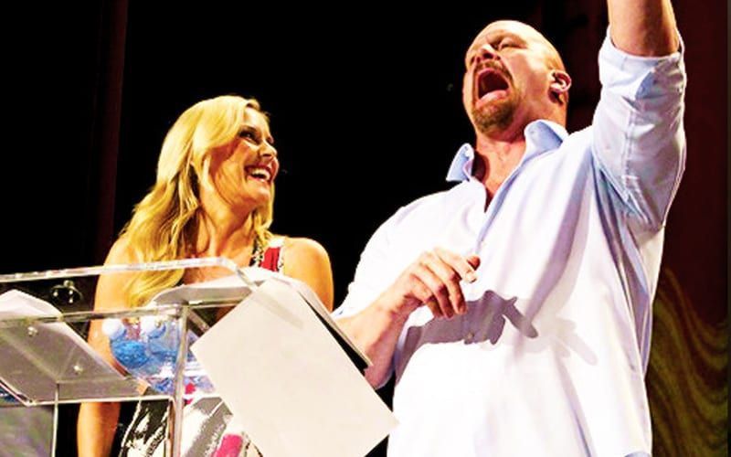 Renee Young and Stone Cold Steve Austin
