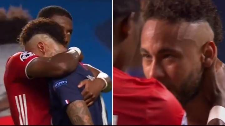 Alaba consoling Neymar at the end of the football match. Image: SPORTbible.