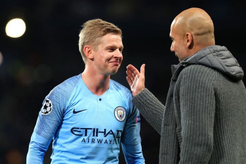 Manchester City&#039;s Oleksandr Zinchenko was an unused sub in the 3-1 defeat to Lyon