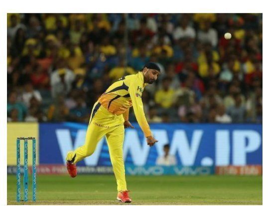 Harbhajan Singh in action for CSK in the IPL