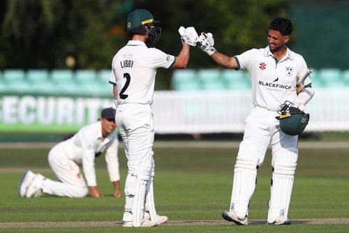 Libby and D'Oliveira put on a record partnership of 239 runs for Worcestershire against Glamorgan