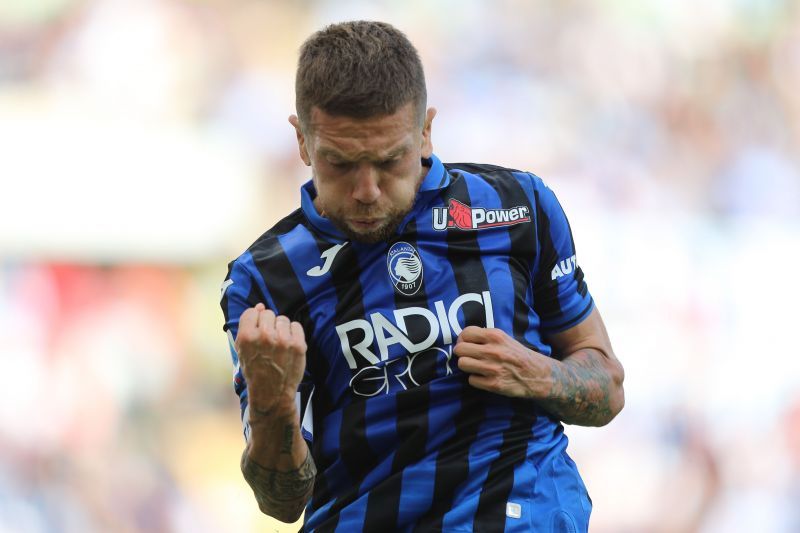 Papu Gomez celebrates a goal for Atalanta