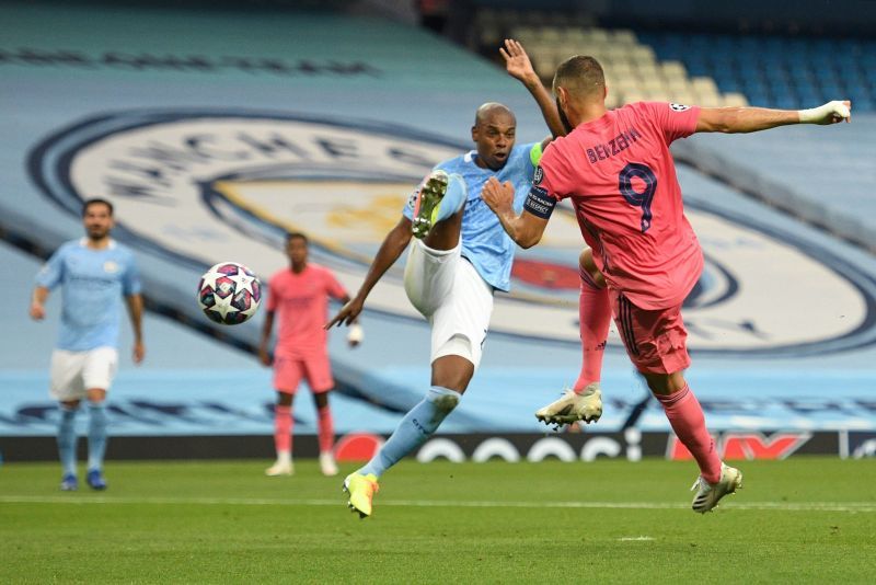 Manchester City's Fernandinho struggled against Benzema - understandably so, he's not a central defender