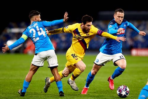 Barcelona welcomes Napoli to the Nou Camp in a crunch UEFA Champions League Round of 16 fixture.