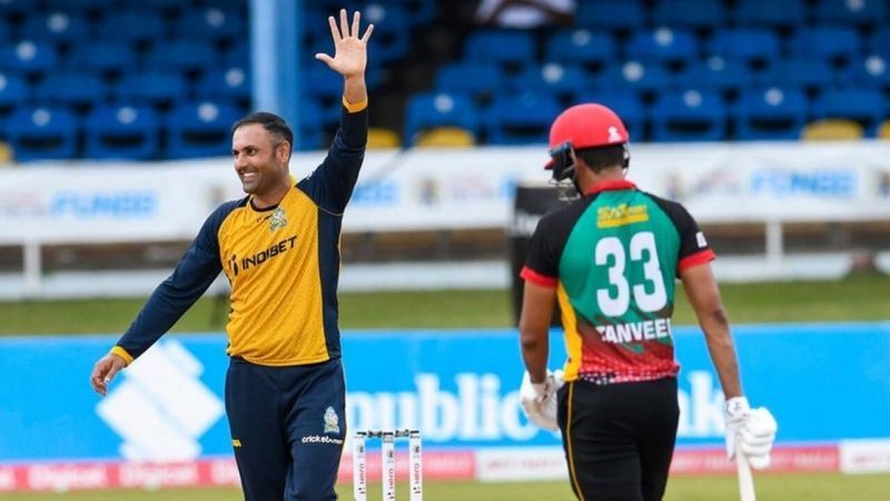 Mohammad Nabi(L) picked up a five-wicket haul against the Patriots in the last CPL match
