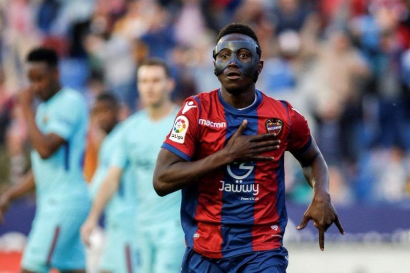 Former Levante forward Emmanuel Boateng will spend this match on the sidelines