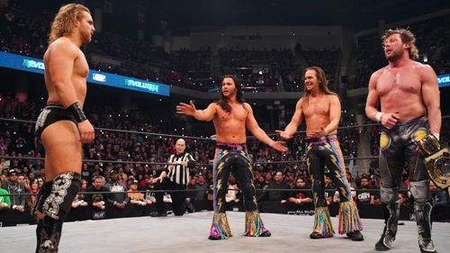 The Elite - 'Hangman' Adam Page, Matt and Nick Jackson (The Young Bucks) and Kenny Omega in AEW