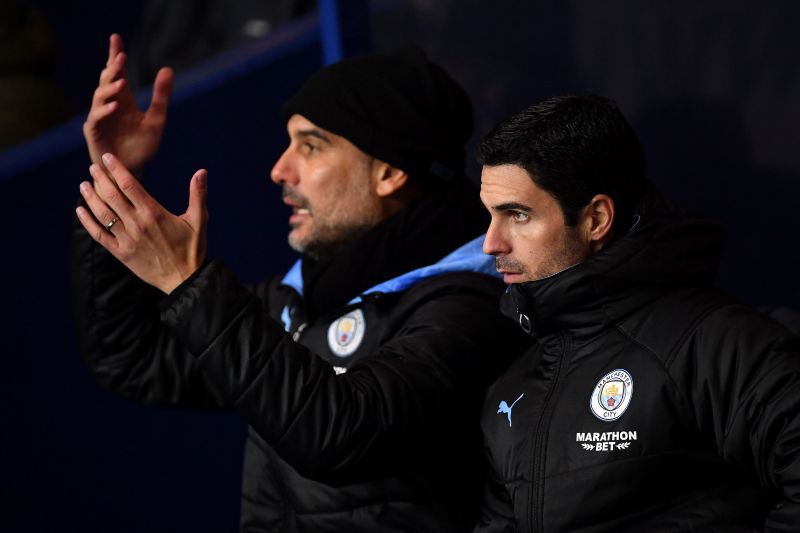 Pep Guardiola and Mikel Arteta have worked closely at Manchester City. 