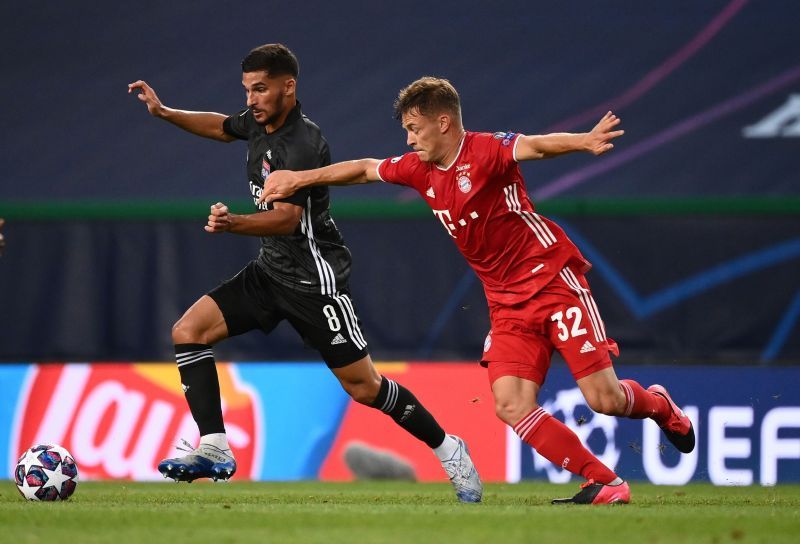 Houssem Aouar in action for Lyon