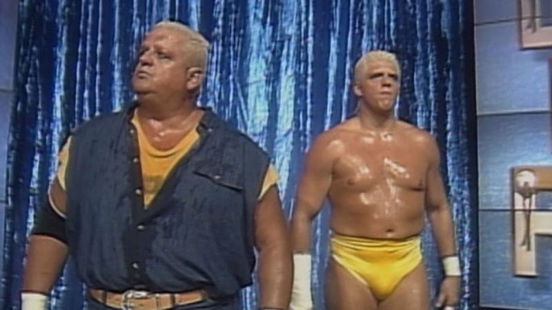 Dusty and Dustin Rhodes making their way to the ring at Clash of the Champions XXVIII