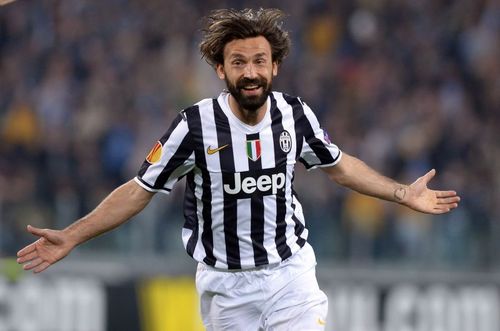 New Juventus manager Andrea Pirlo in action for the Bianconeri