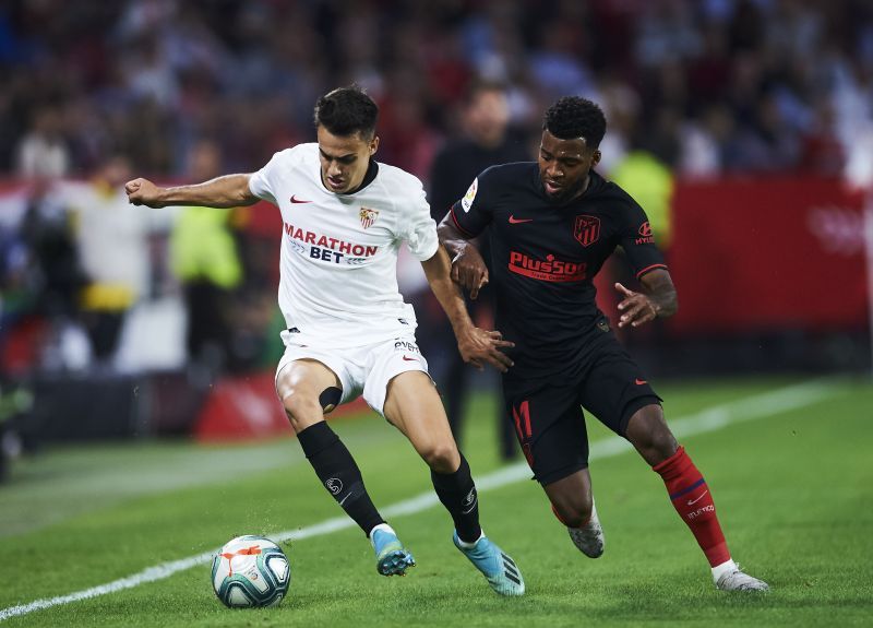 Sergio Reguilon (left) in action for Sevilla