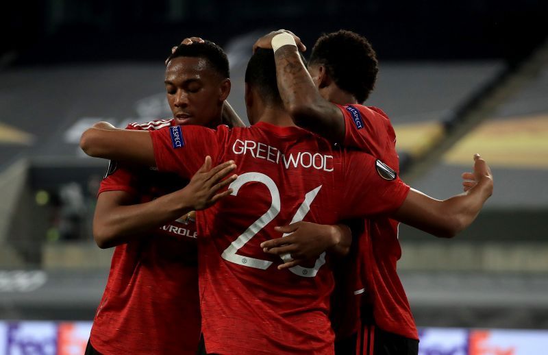 Anthony Martial, Mason Greenwood and Marcus Rashford