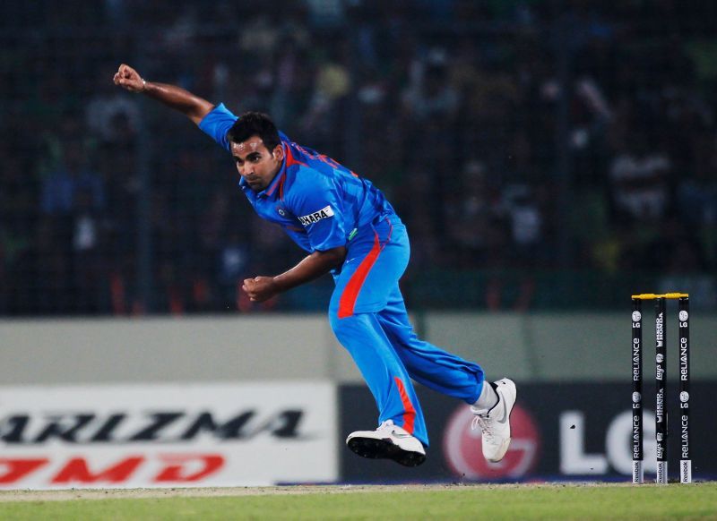 Zaheer Khan in action during the 2011 ICC World Cup