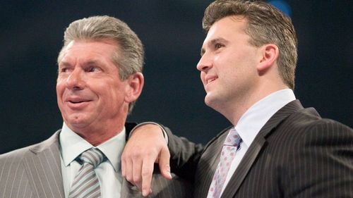 Vince McMahon and his son, Shane McMahon 