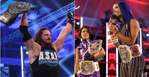 AJ Styles; Bayley and Sasha Banks