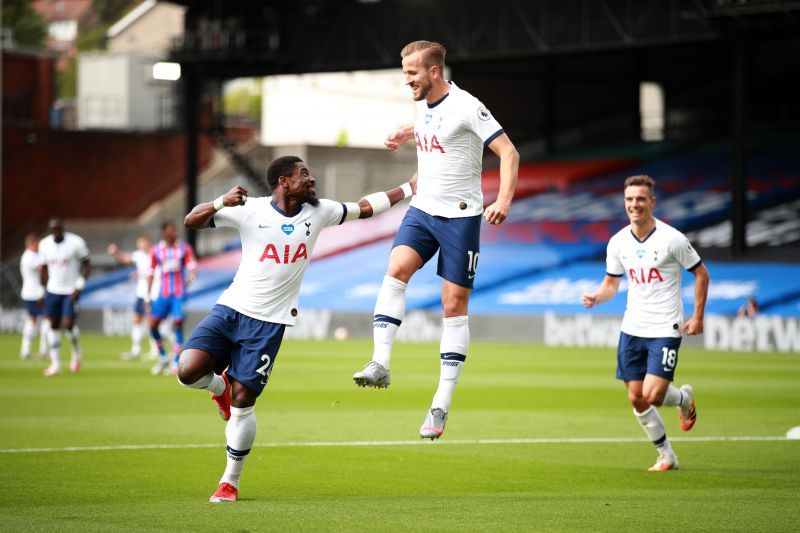 Harry Kane of Tottenham Hotspur celebrates a goal