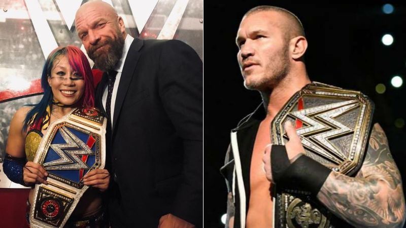 Asuka and Triple H; Randy Orton