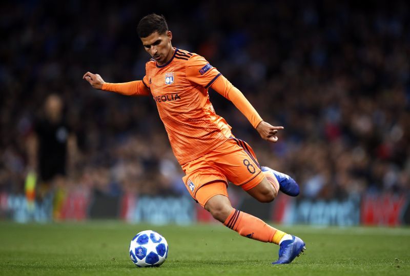 Houssem Aouar has been in fine form for Lyon and can cause problems for Manchester City in midfield.