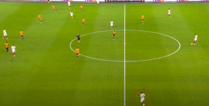 Sevilla vs Wolves, UEFA Europa League Quarter-final - Banega operating as a wide playmaker from the deep