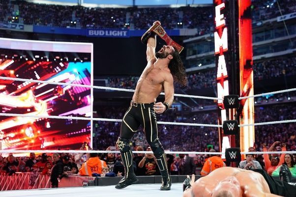Seth Rollins after beating Brock Lesnar