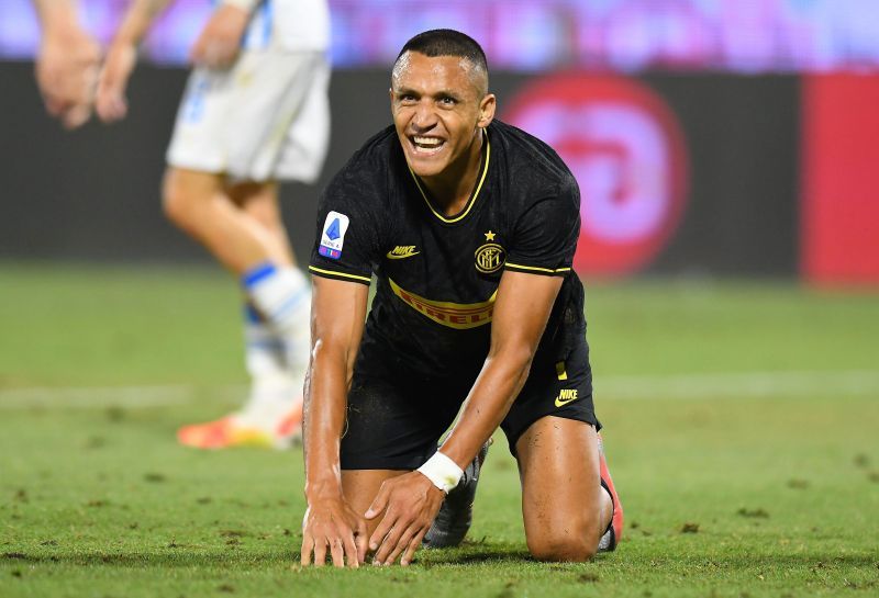 Alexis Sanchez of FC Internazionale reacts during the Serie A match