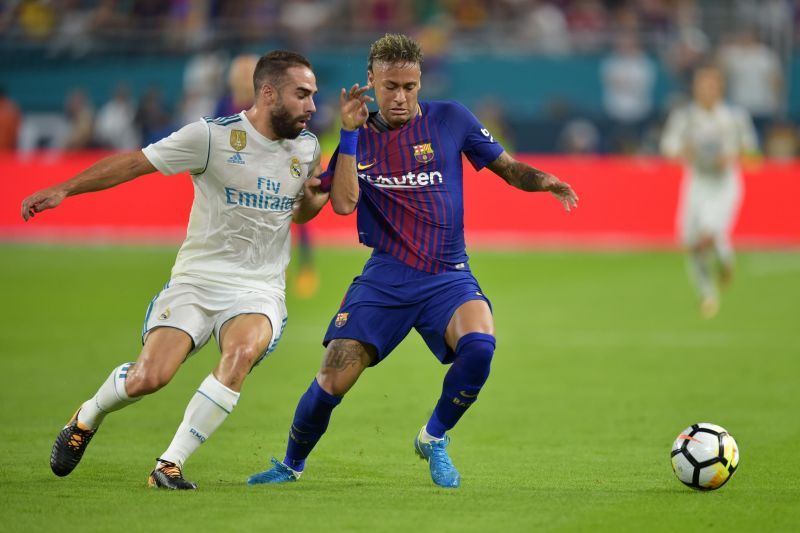 Daniel Carvajal and Neymar locked horns during El Clasicos