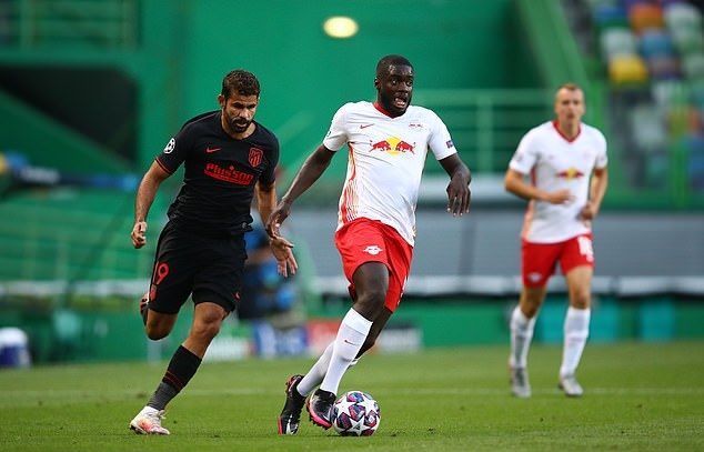 Diego Costa (left) was nowhere to be seen against Leipzig.