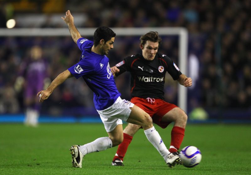 Mikel Arteta in Everton colours