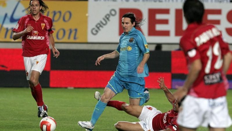 In the memorable 2008 encounter between Murcia and Barcelona, Lionel Messi could not get on target.